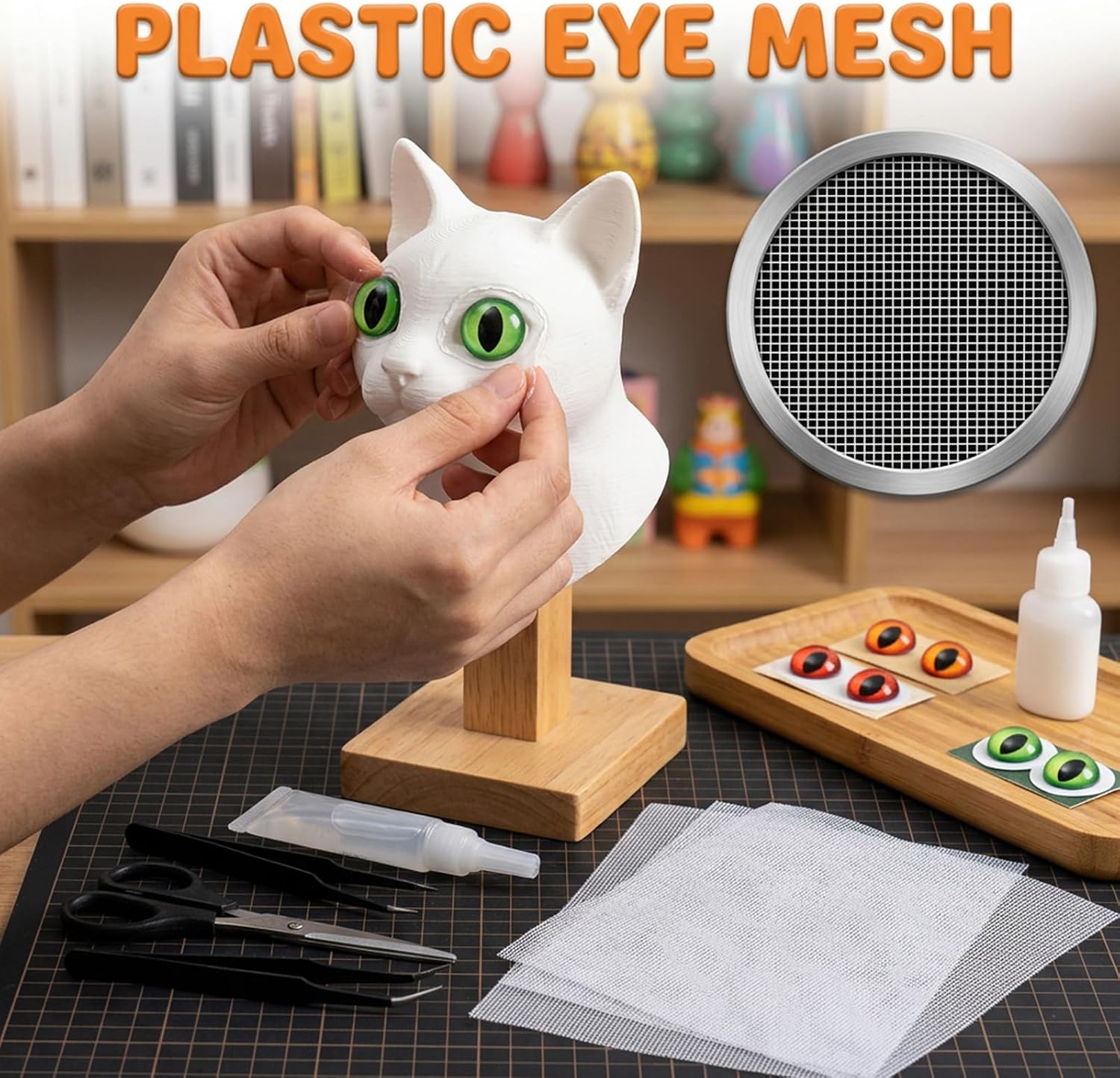RAHHLIZS 5 Sheets Fursuit Eye Mesh 11.81x7.87in White Buckram Mesh