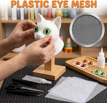 5 Sheets Fursuit Eye Mesh 30x20cm White Buckram Mesh | Fursuit Eyes See Through Meshes for Cosplay Mask, Props Fursuits, Handicrafts Making DIY