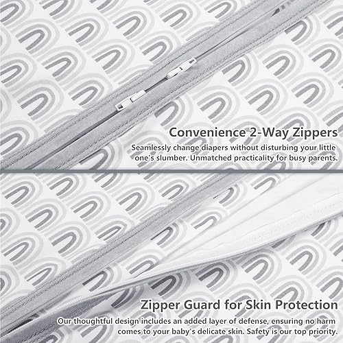 Miniatura 6 de HQ-QILI Saco de dormir para bebé, 100% algodón orgánico, sin mangas, unisex, para niños pequeños, saco de dormir de transición