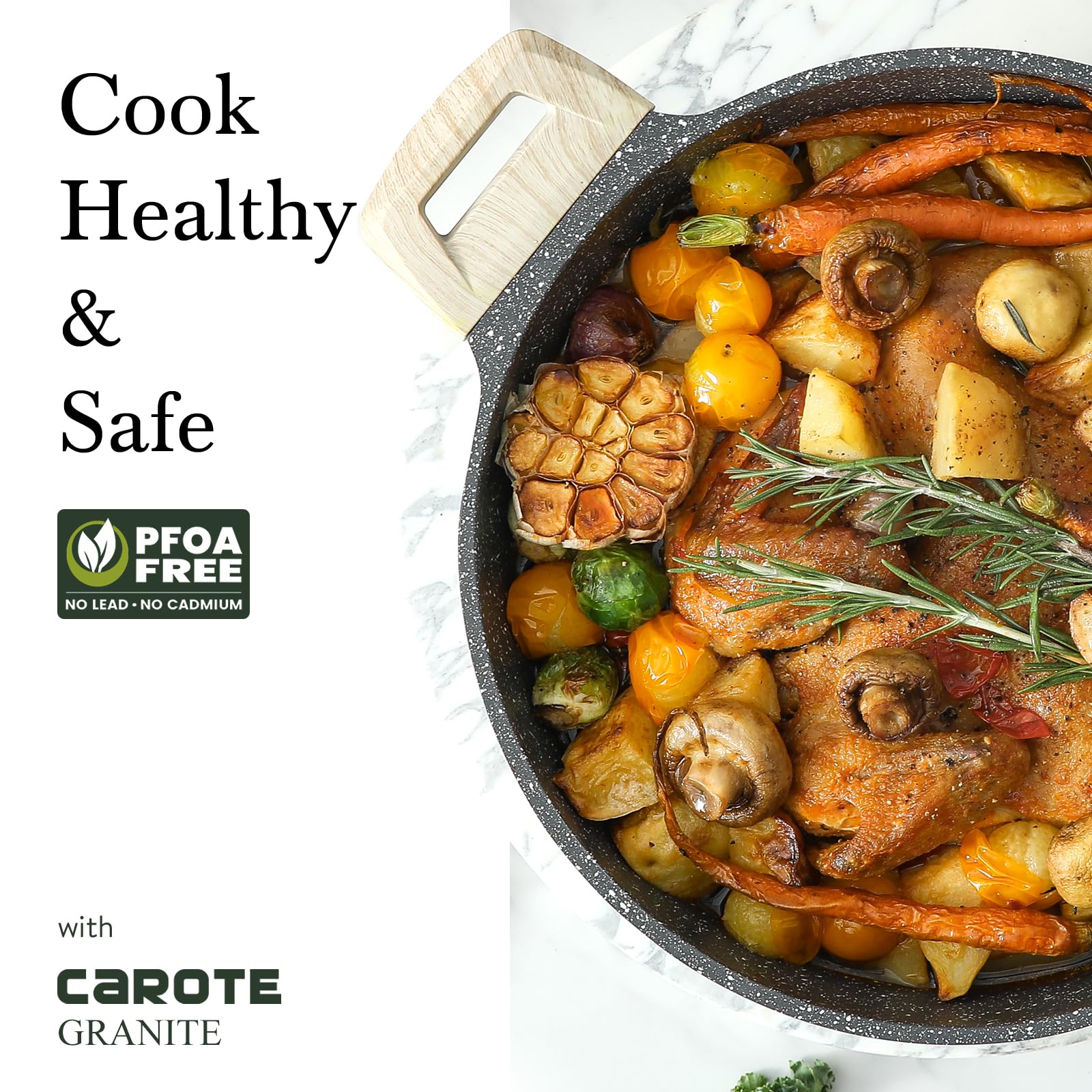 CAROTE Set Poele Et Casserole Induction 11 Pièces, Poele Antiadhésif - 9