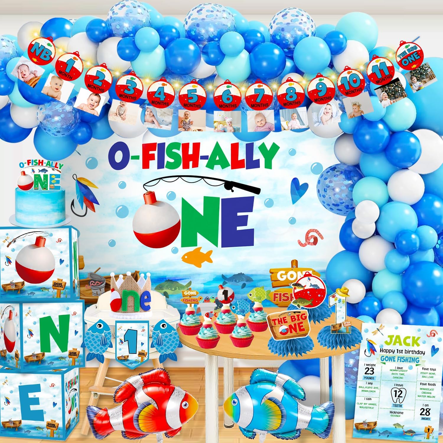 Amazon com: cocomigo 117Pcs Ofishally One Birthday Decorations O