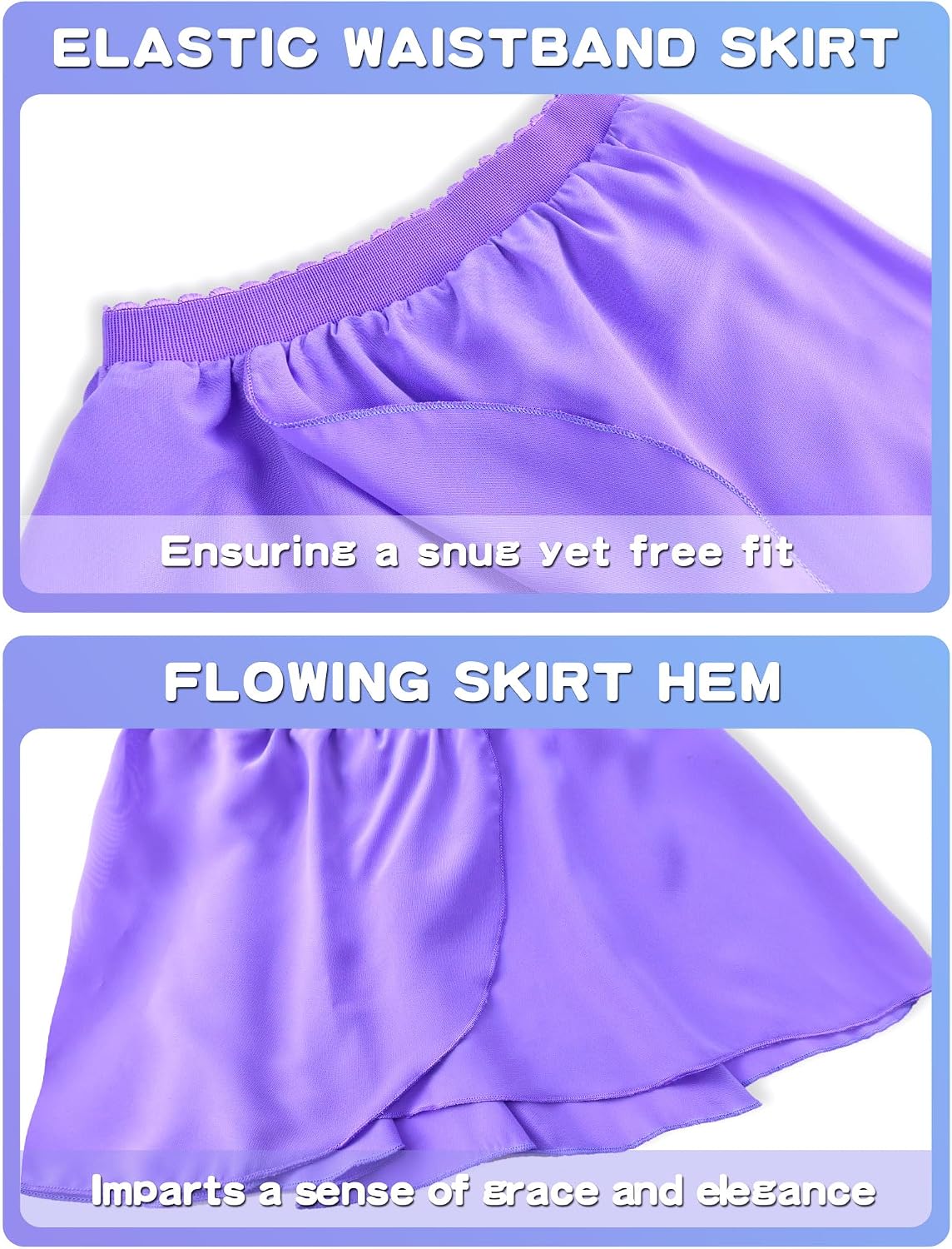Gymnastics Leotards for Girls with Removable Skirt 2-in-1 Dance Ballet Performance Outfit Ages 2-12 Years