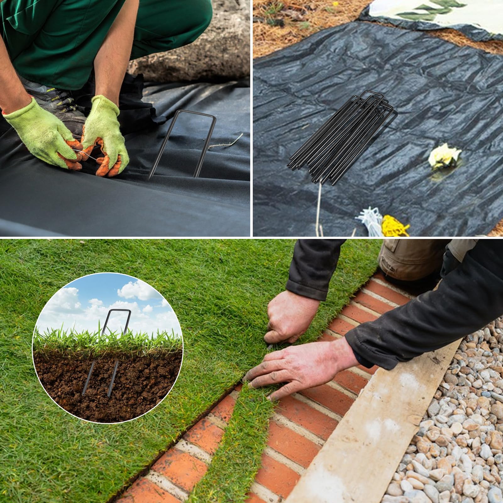 Telo Pacciamatura Nero Quadrettato Verde Polipropilene Antistrappo Mt 50 X 1mt 8458948 - Foto 4