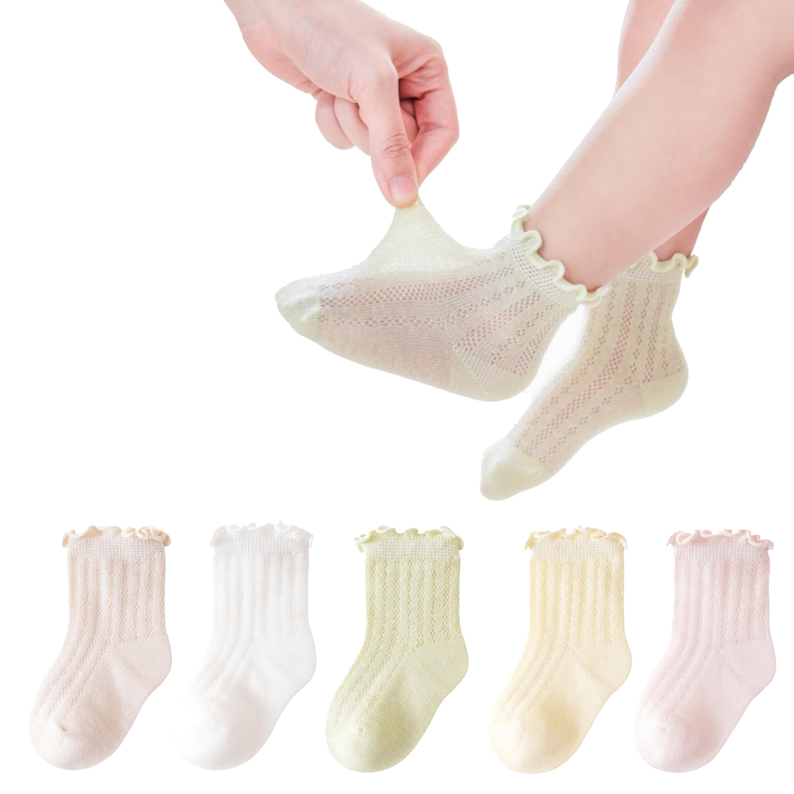 PreciousPawWear 5 Pairs Baby Boys&Girls Socks Newborn Baby Infant & Toddler Unisex Socks
