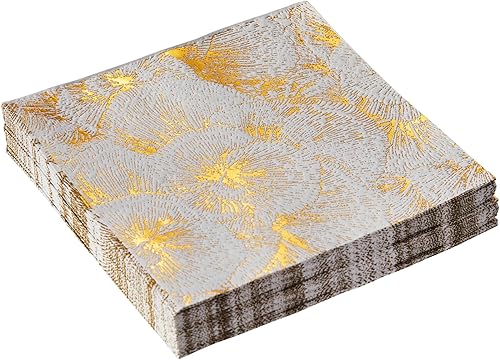 SILVER SPOONS Elegantes servilletas desechables florales, el paquete incluye 18 servilletas de boda, servilletas de fiesta desechables perfectas