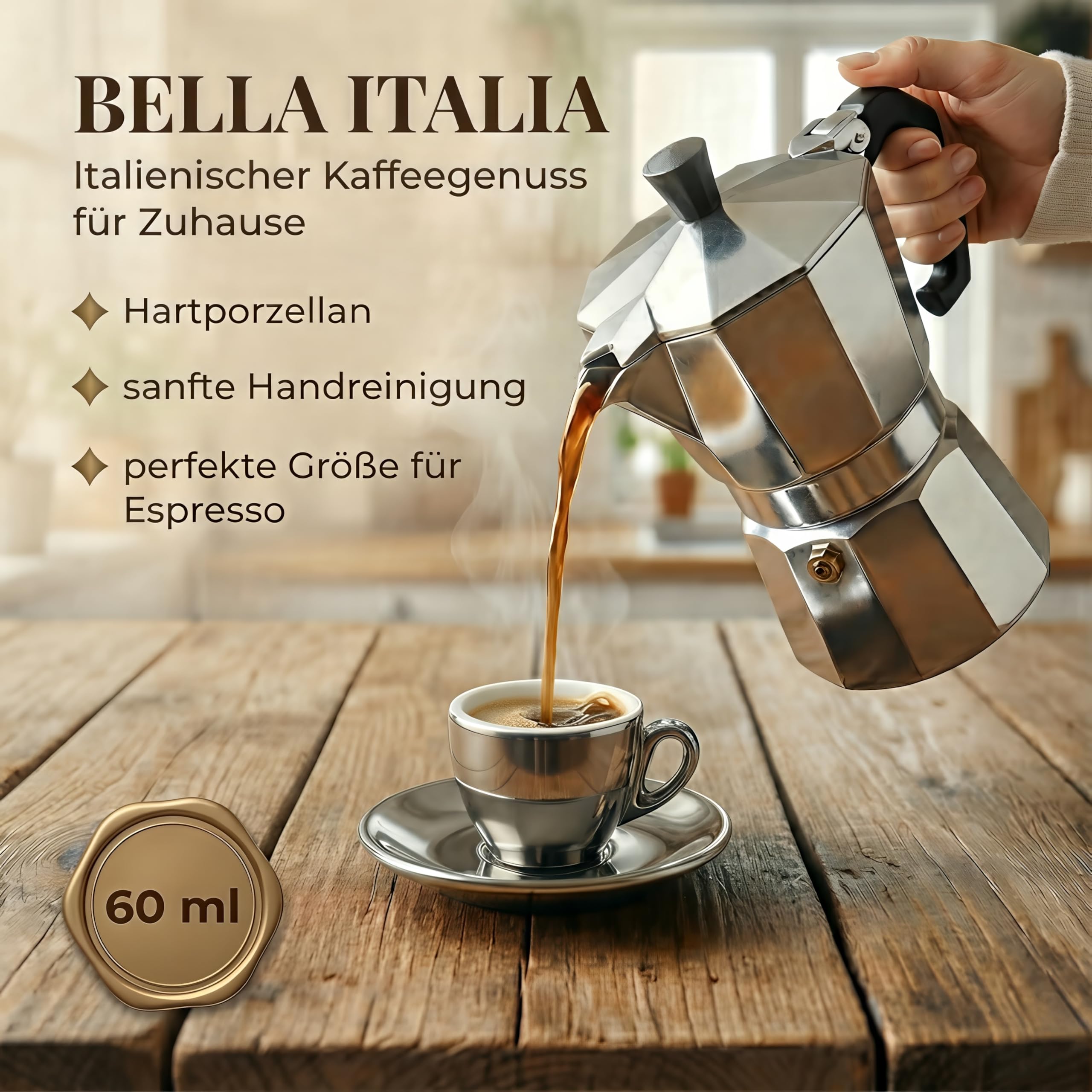 6 x filiżanki do espresso | srebrny chrom | styl włoski | grube ścianki i ciężkie | zestaw 6 filiżanek do espresso ze spodkami - zestaw upominkowy