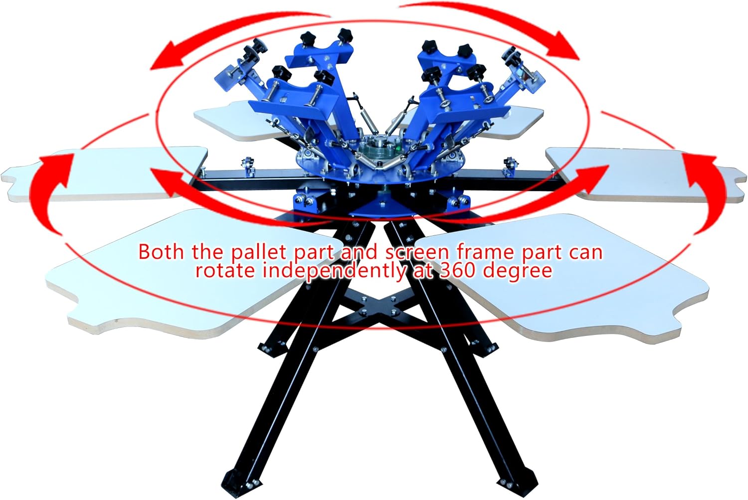 Techtongda 6 Color 6 Station Silk Screen Printing Press Machine Screen Printer Heavy Duty DIY