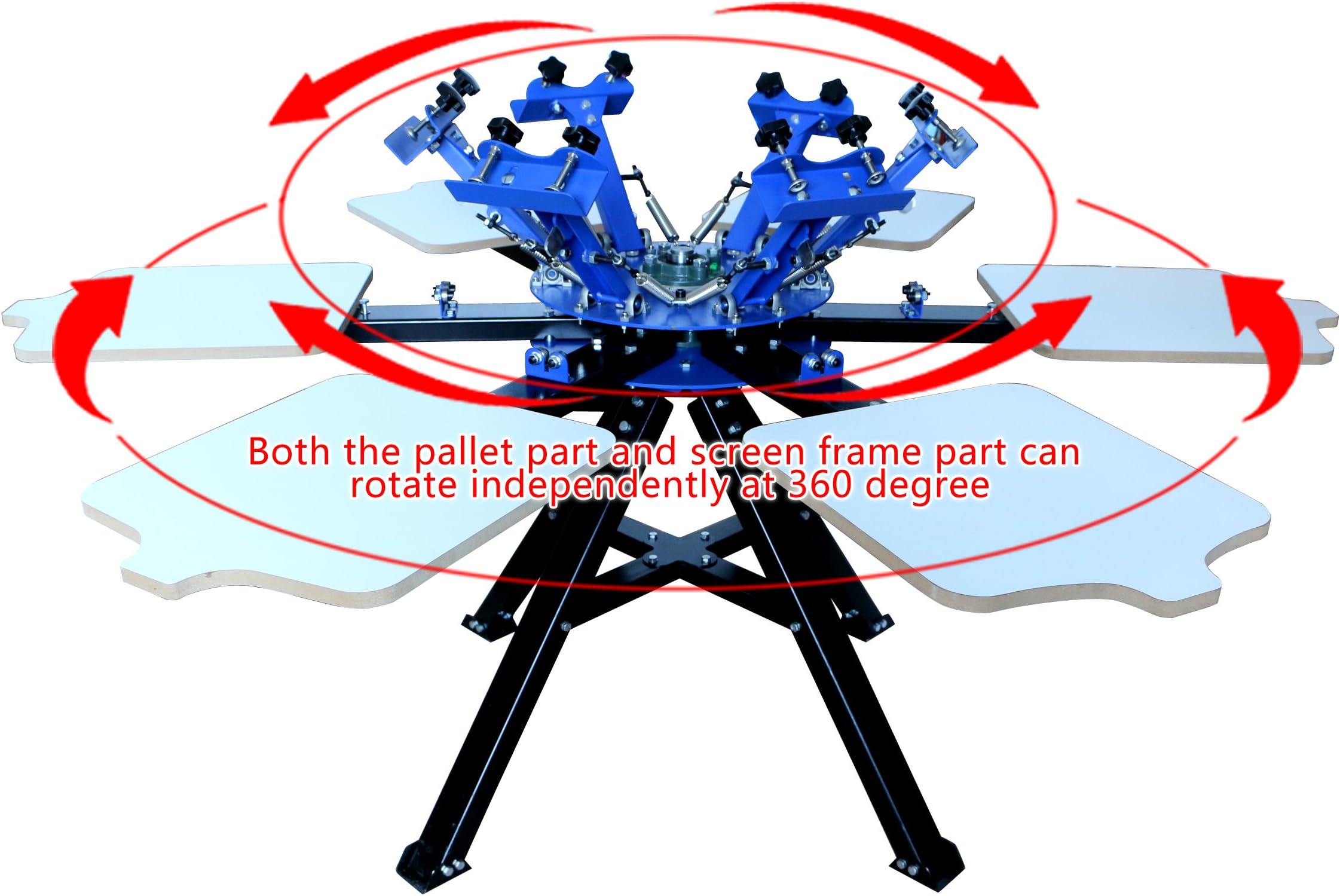 Techtongda 6 Color 6 Station Silk Screen Printing Press Machine Screen Printer Heavy Duty DIY