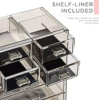 Vista 6 de Sorbus Acrylic Makeup Organizer Set, 7-Drawer Vanity & Countertop Cosmetic Storage with Small & Wide Compartments, Black-Tint Makeup Storage for