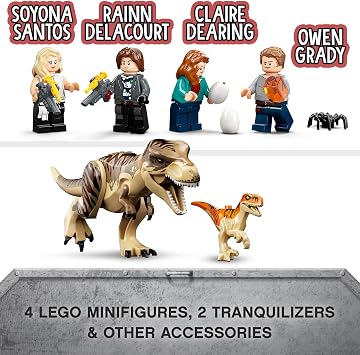 LEGO® Jurassic World T. rex and Atrociraptor Dinosaur Escape Toy Making Set for Children Ages 76948-8 and Over (466 Pieces)