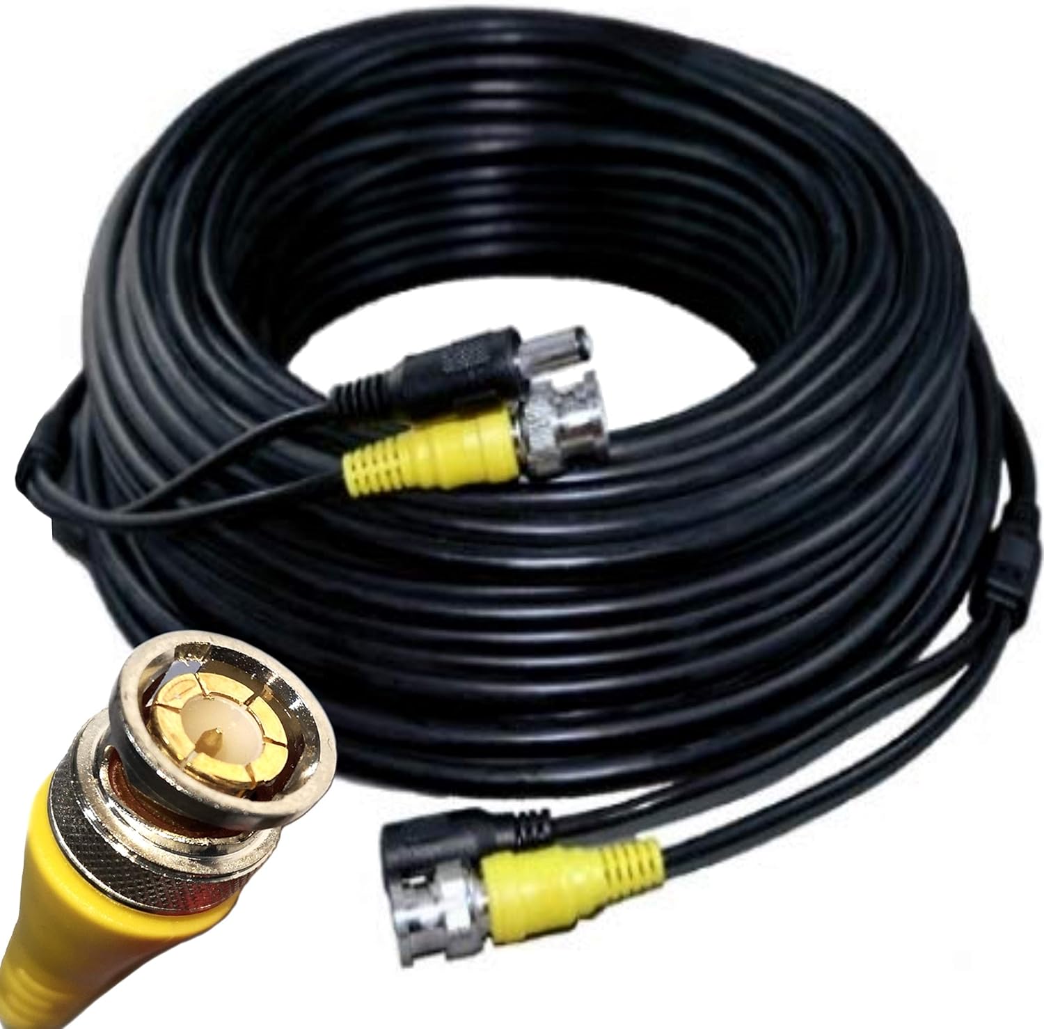 Câble coaxial vidéo HD 25 m avec alimentation et contacts plaqués or