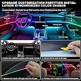 Dreamcolor Acrylic Interior Car LED Strip Light with Wireless APP, RGB 22 in 1 with 175 inches 600 LEDs Fiber Optic Car Ambient Lighting Kits, Dual Zone Sound Active Function LED Strip for Car