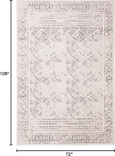 Miniatura 2 de Safavieh - Alfombra de 6 x 9 pies, colección Tulum, color marfil y gris, diseño marroquí, bohemio y desgastado, no desprende pelusa, fácil cuidado,