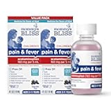 Mommy's Bliss Children's Pain and Fever Reducer, Kids Acetaminophen, Dye Free, Delicious Mixed Berry Flavor, Ages 2+, 4 Fluid Ounces (Pack of 2)