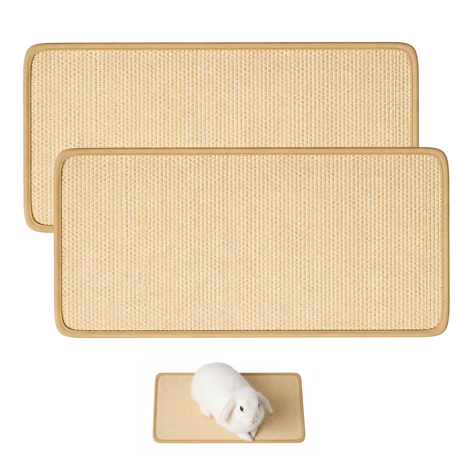 2Pcs Rabbit Mat, Lightweight and Durable Rabbit Scratch Mat 20×40CM, Essential Rabbit Scratch Mat for Indoor Use, Practical Rabbit Bed and Chew Mats That Is Easy to Use