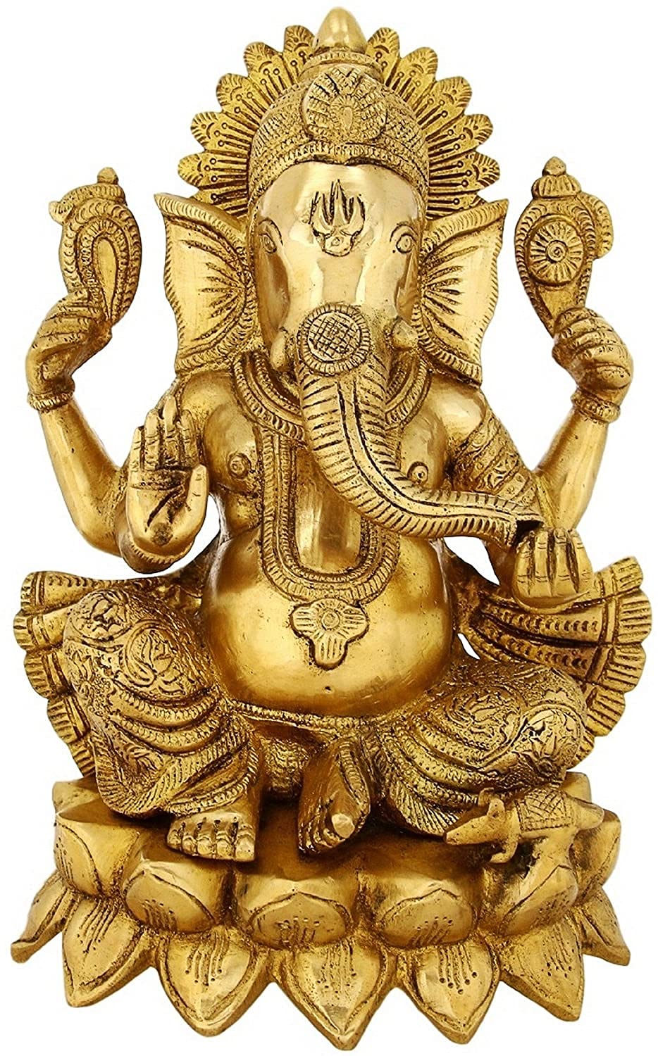 Amazon.co.jp: ガネーシャ 座った姿勢 真鍮彫刻 - 11インチ X 7.5