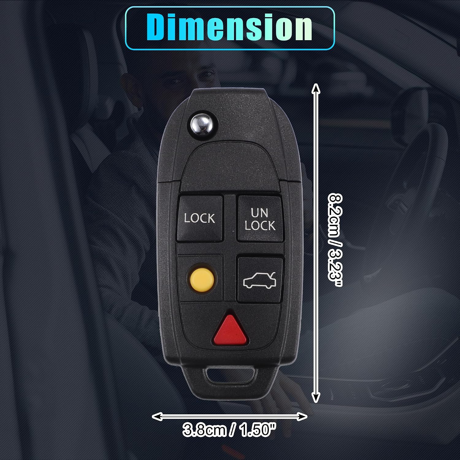 X AUTOHAUX 1 Set 315MHz Keyless Entry Remote Ignition Transponder Key Fob 5 Buttons for Volvo XC90 2004-2014 for Volvo XC70 2004-2007