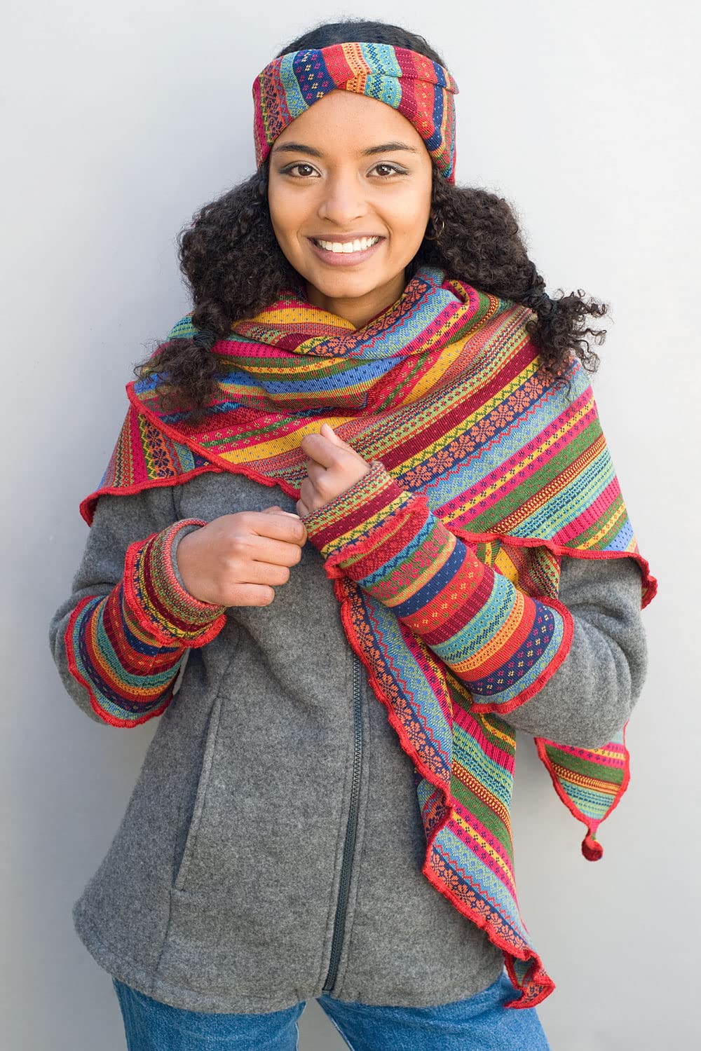 Invero, Merino Stirnband Tara, 100% Wolle (Knall-bunt)