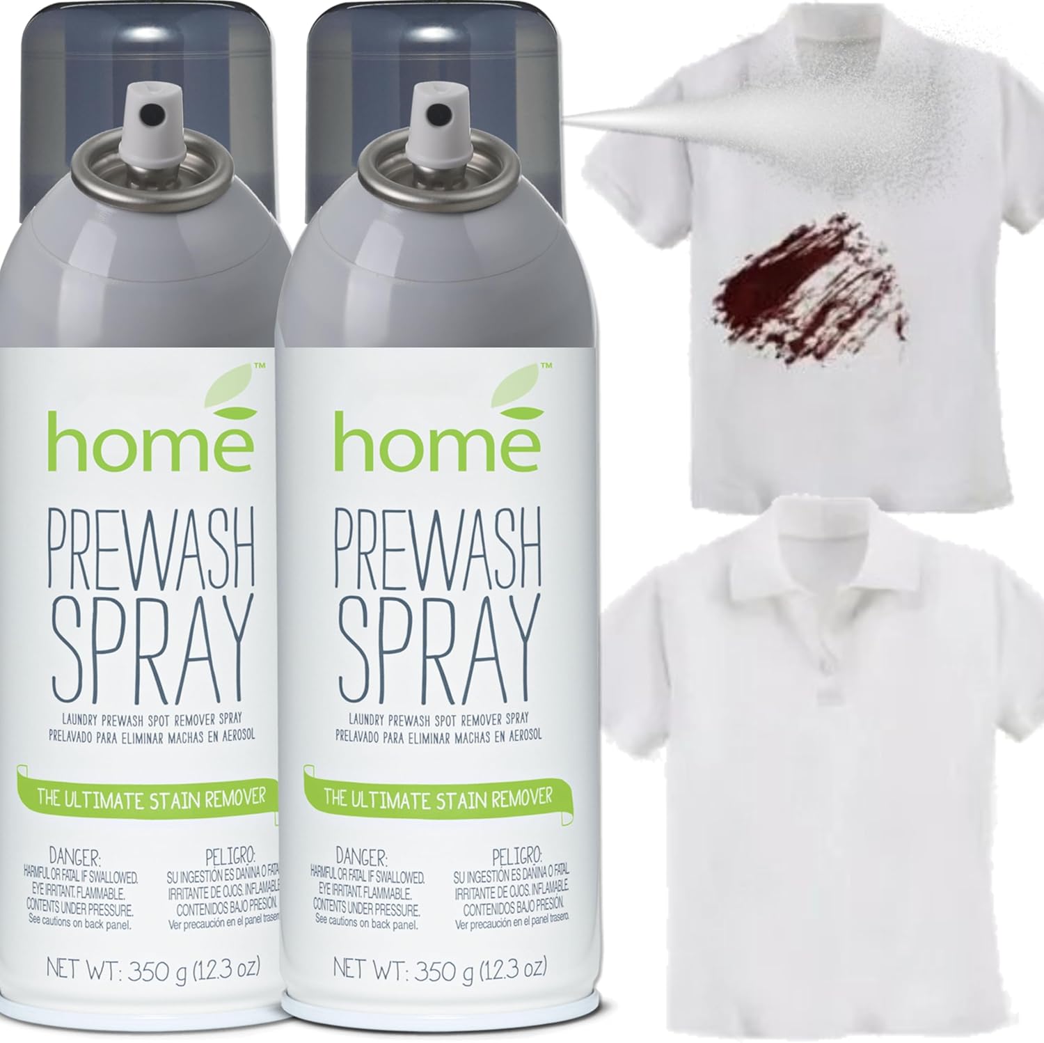 Laundry Prewash Spray Aerosol 24.6 Oz,Powerful Ultimate Tough Stain Remover for Favorite Color-Fast Fabric & White Shirts/Clothes w/o Scrub/Soak,Get Rid of Grease/Ink/More w. Right Amount Controlled