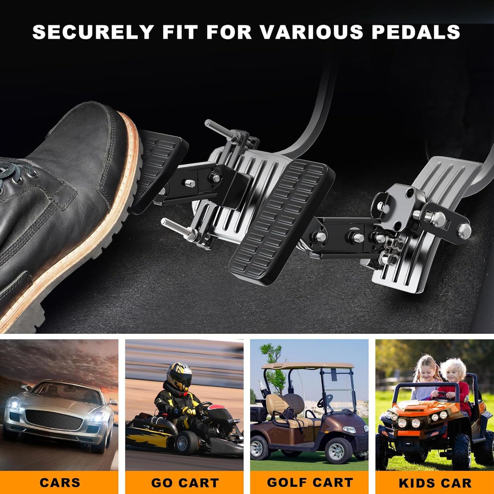Regulowany pedał Hamulca Gazowego Przedłużenia Pedału dla Krótkich Kierowców Universal Fit Cars Idź do Gokart na Zabawki z Non -slip pokrywą stalową konstrukcję łatwą instalację