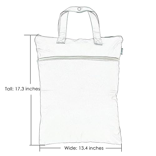 Miniatura 39 de Teamoy Organizador de viaje para colgar en seco y húmedo (24.7 x 18 pulgadas) con dos compartimentos para pañales de tela, lavandería, trajes de