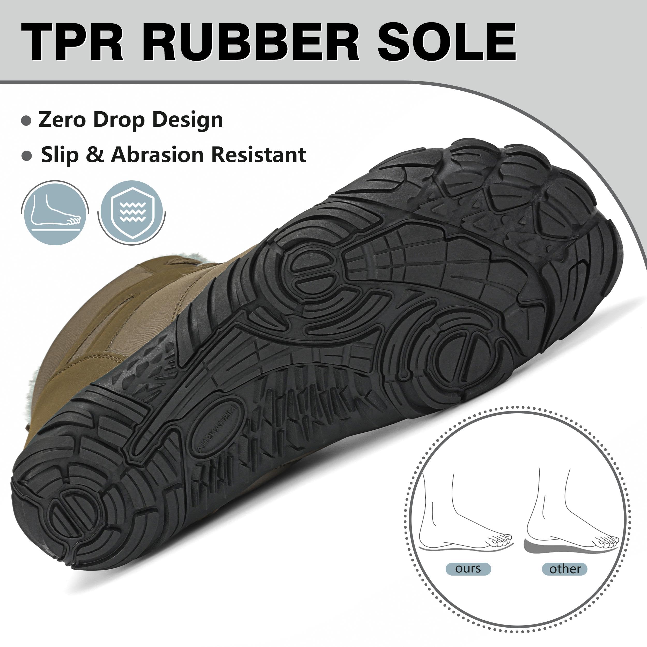 Mishansha Barefoot Scarpe Invernali stivaletti Uomo stivali Inverno Donna Caldi Comode Antiscivolo Gr.36-48EU