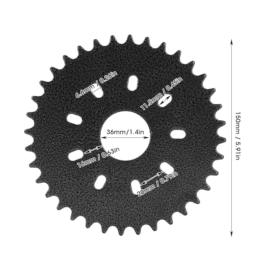 Amazon.com: 36 Teeth Rear Sprocket, 36 Teeth Flat Sprocket