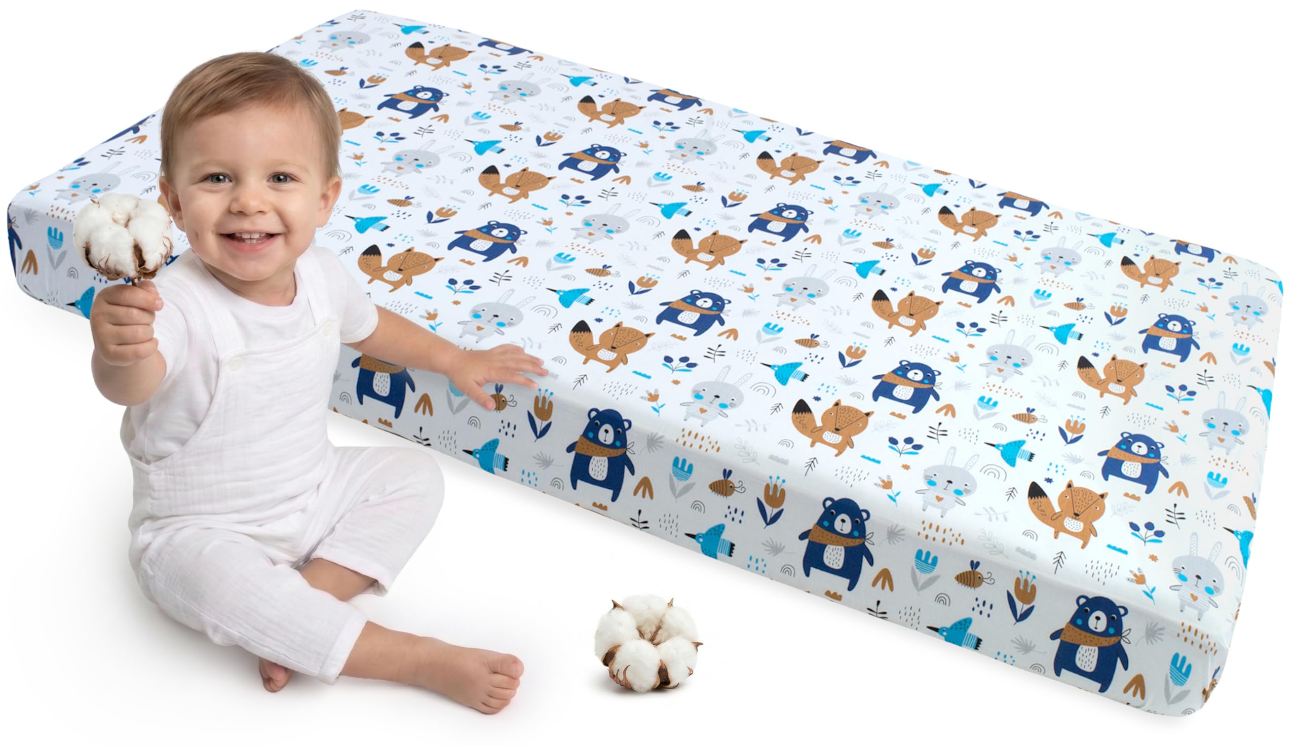 Medi Partners Fitted Sheet 60X120 Cm 100% Cotton Baby Bed Linen Baby Mattress Sleeping Bag Cot Baby Cot