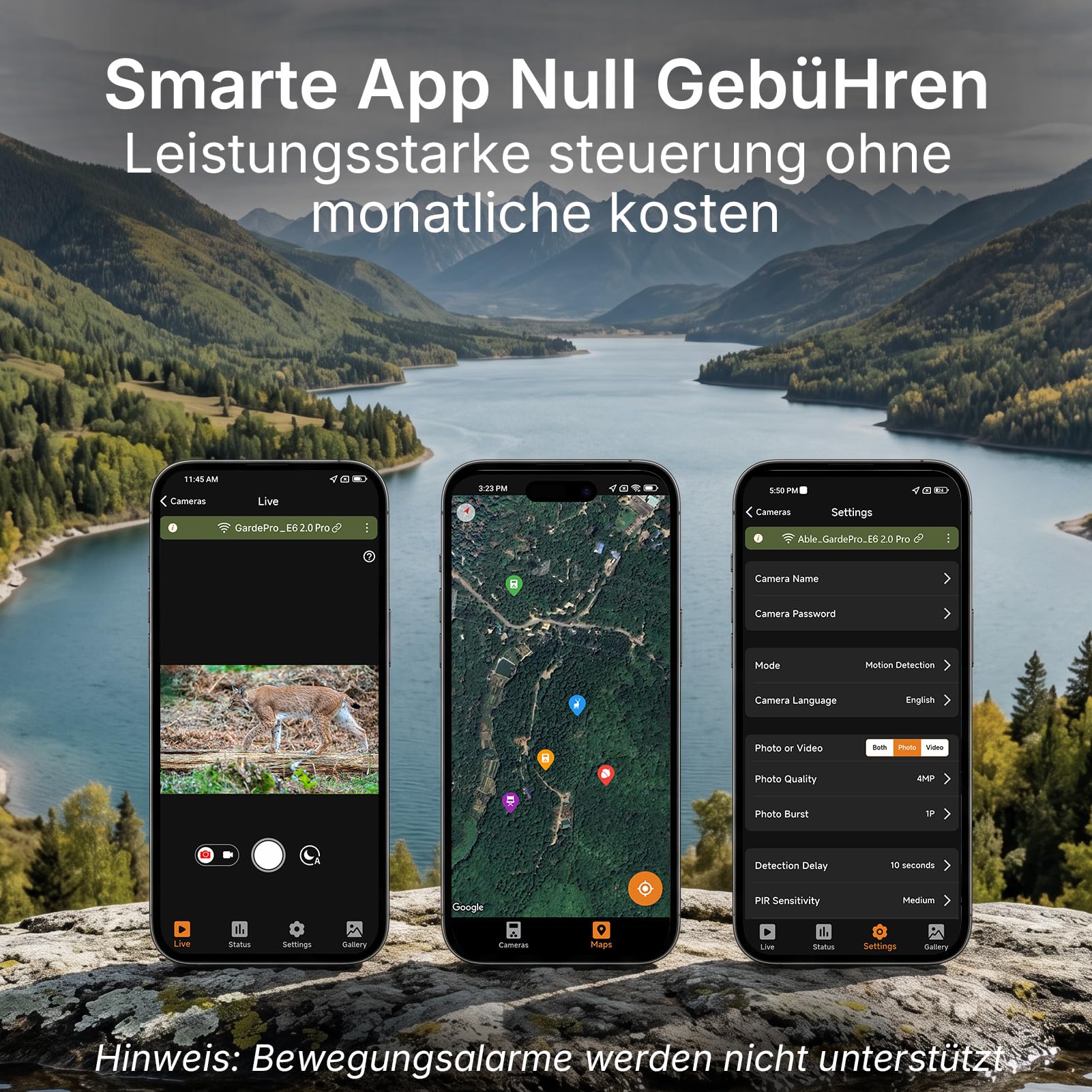GardePro E6 2.0 Pro 4K Wildkamera WLAN mit 7800mAh Akku und 50m Lokaler WLAN-Reichweite, 64MP Wildkamera mit Handyübertragung App, Wildtierkamera mit Bewegungsmelder Nachtsicht, 0,2s Schnelle Trigger