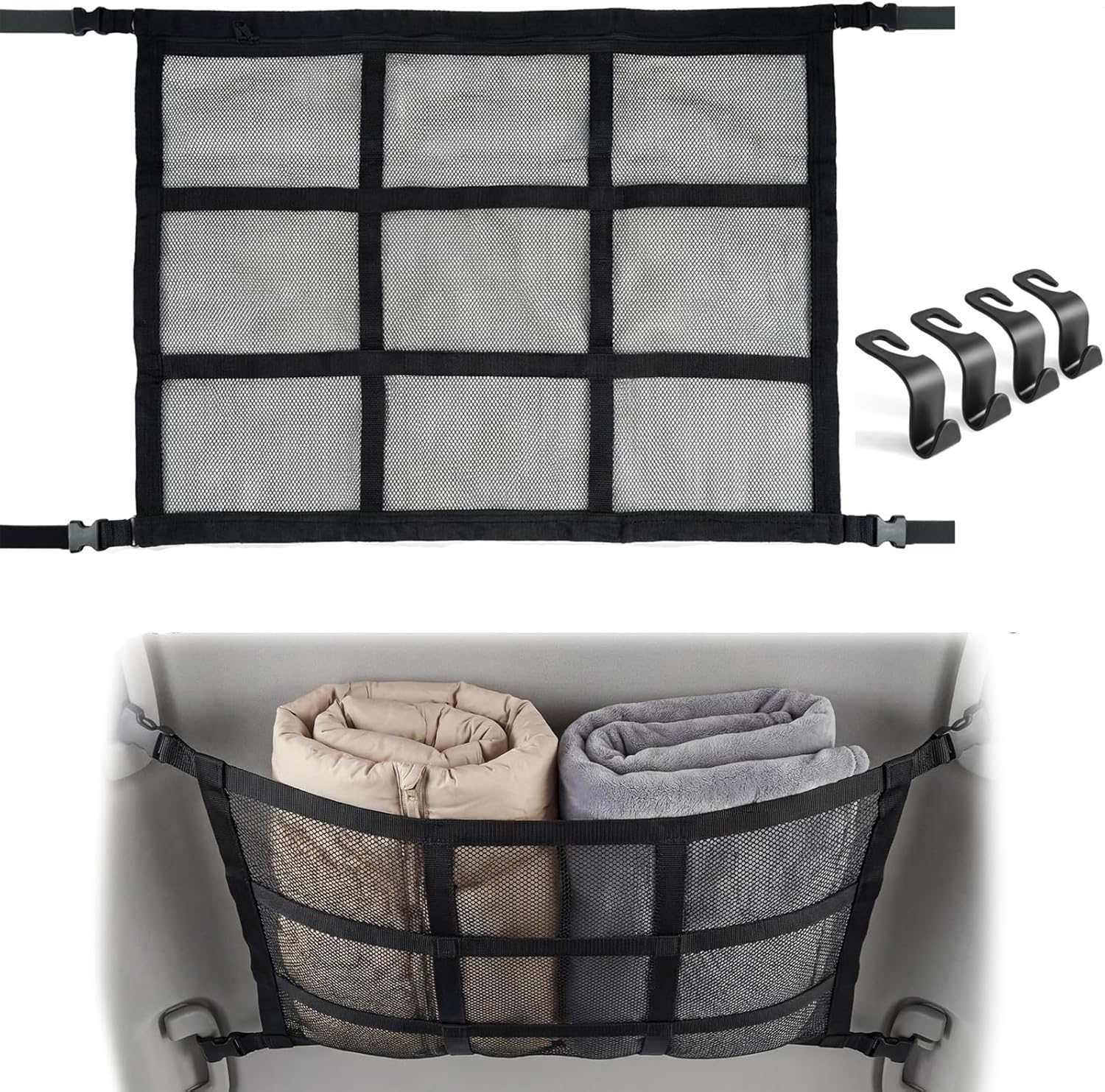 R-timer Car Ceiling Storage Net for Audi Q3 (F3 ab Bj.2018)