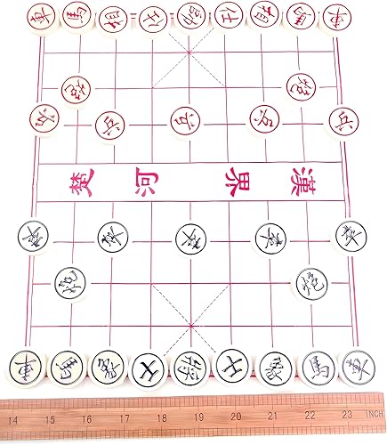 Miniatura 5 de MAGIKON Ajedrez chino, Xiangqi de plástico duro con caja de plástico, diámetro de 1-15 pulgadas