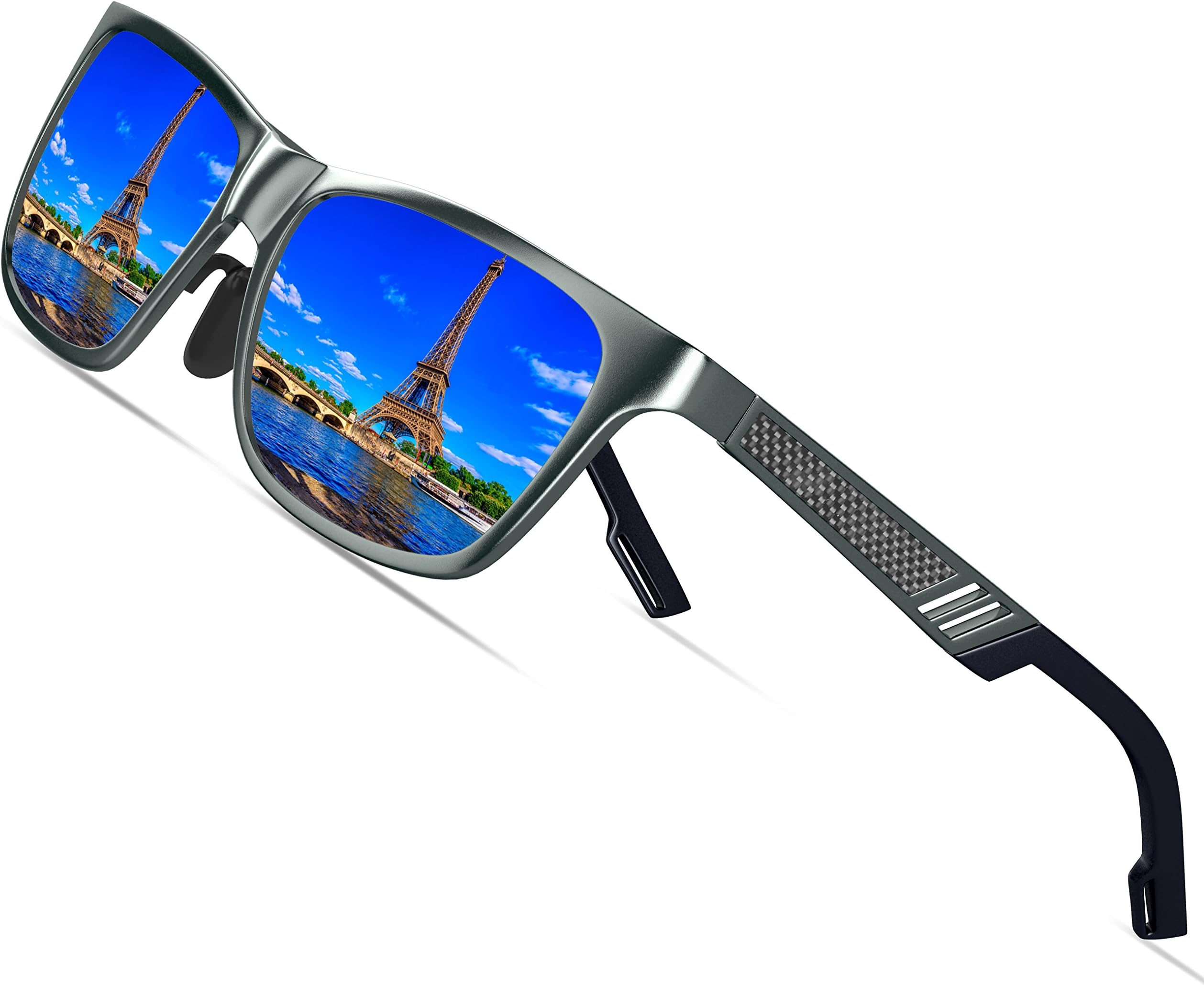 KITHDIA Men's Retro Metal Frame Driving Polarized Wayfarer Sunglasses Al-Mg Metal Frame Ultra Light #6560