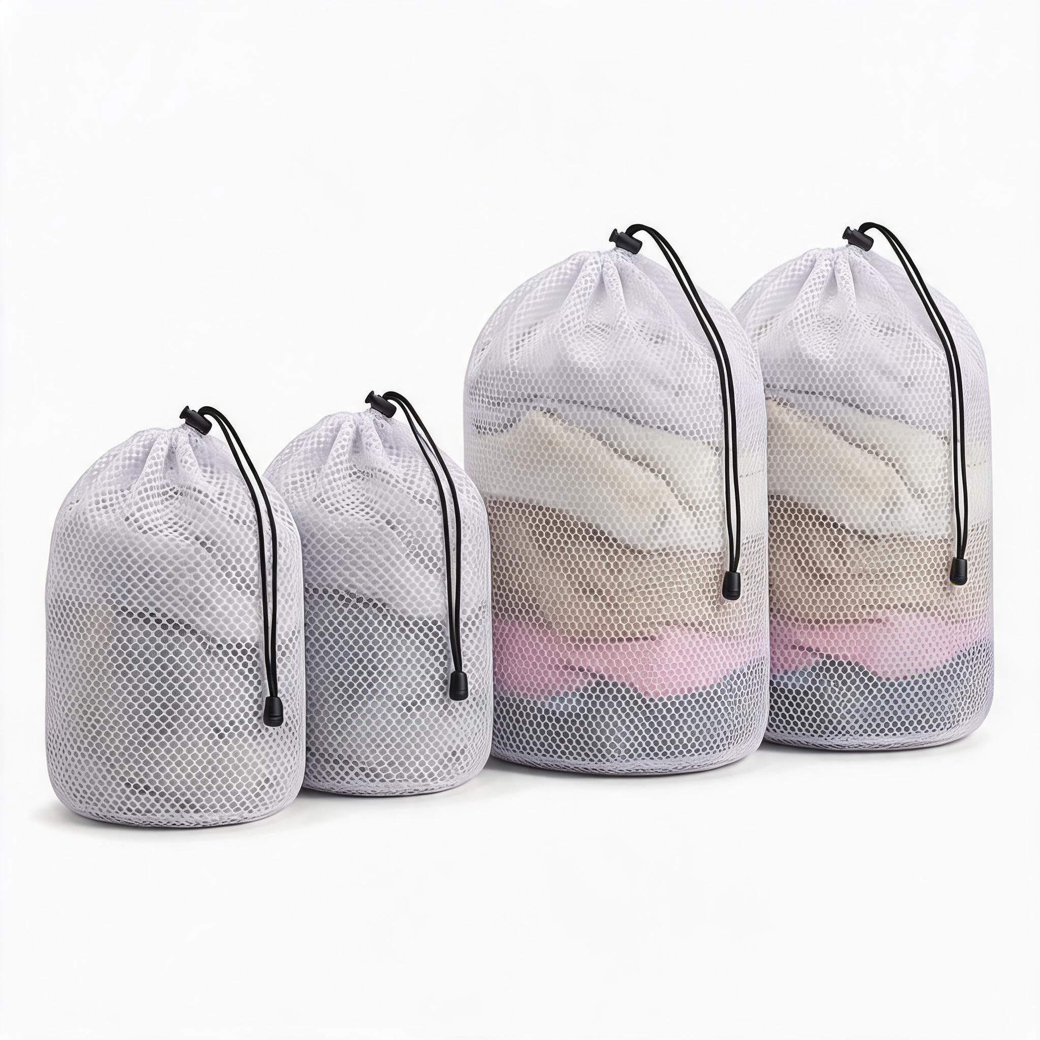 4Pcs Mesh Laundry Bags, Travel Laundry Bags Washing Machine Bag