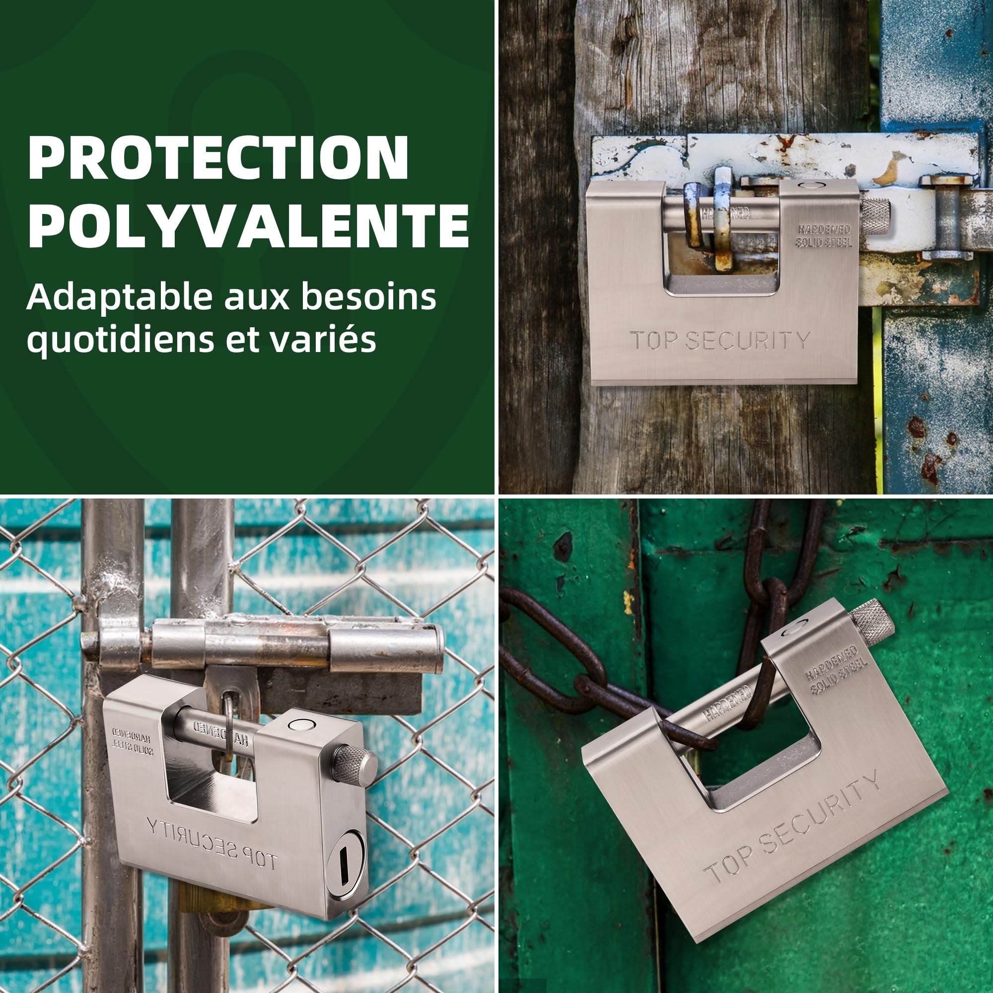 Cadenas Exterieur Ultra Robuste - Nestling® sécurité cadenas clé,Imperméable et anticorrosion,5 Clés,1.1KG,Convient aux conteneurs, entrepôts, motos, etc.(94mm)