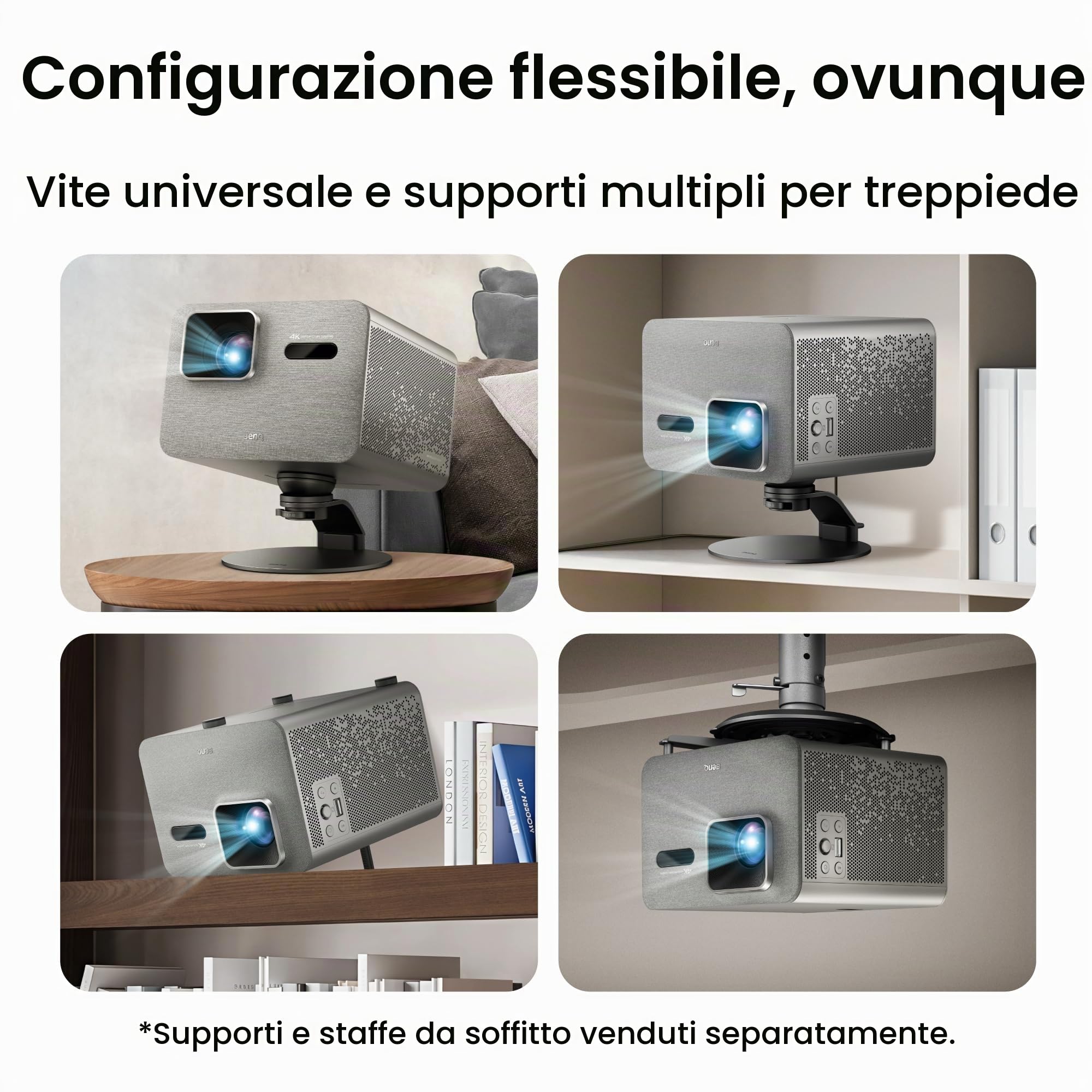 BenQ TK705STi Proiettore 4K HDR a Tiro Corto, 3000 ANSI Lumen, Google TV con Netflix, HDMI 2.1, Basso Input Lag, Schermo 150" per Home Cinema