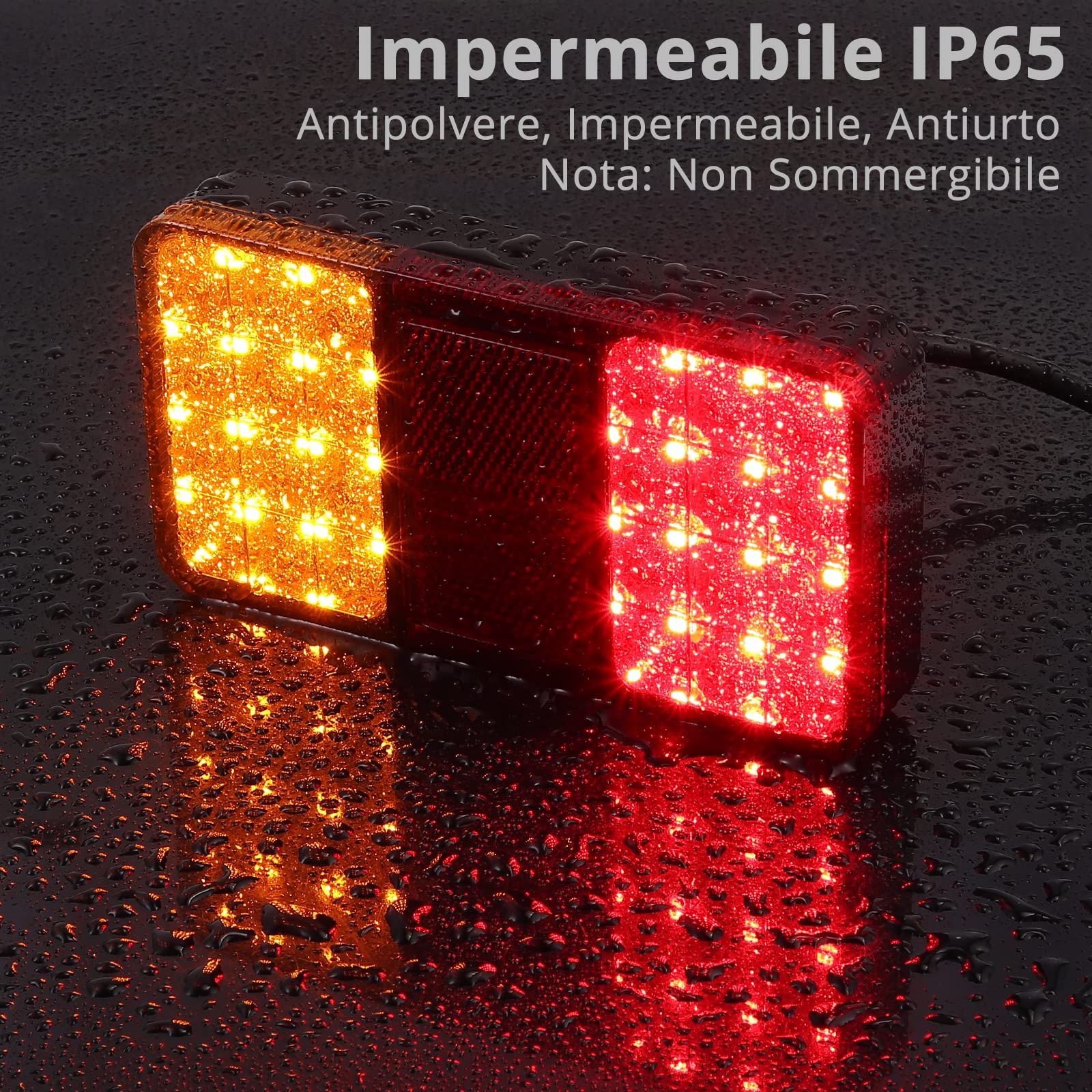 Justech 2PCS Fanali Posteriori Luci Posteriori a LED 2x18LED-12V Luci Posizione LED Indicatori di Parcheggio Impermeabile Universale per Veicolo Rimorchio Caravan Camion Trattore Autocarro-E mark
