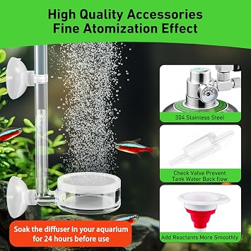 2L Aquarium CO2 Generator System, CO2 System Kit with Regulator and Needle Valve for Aquarium Plants Tanks