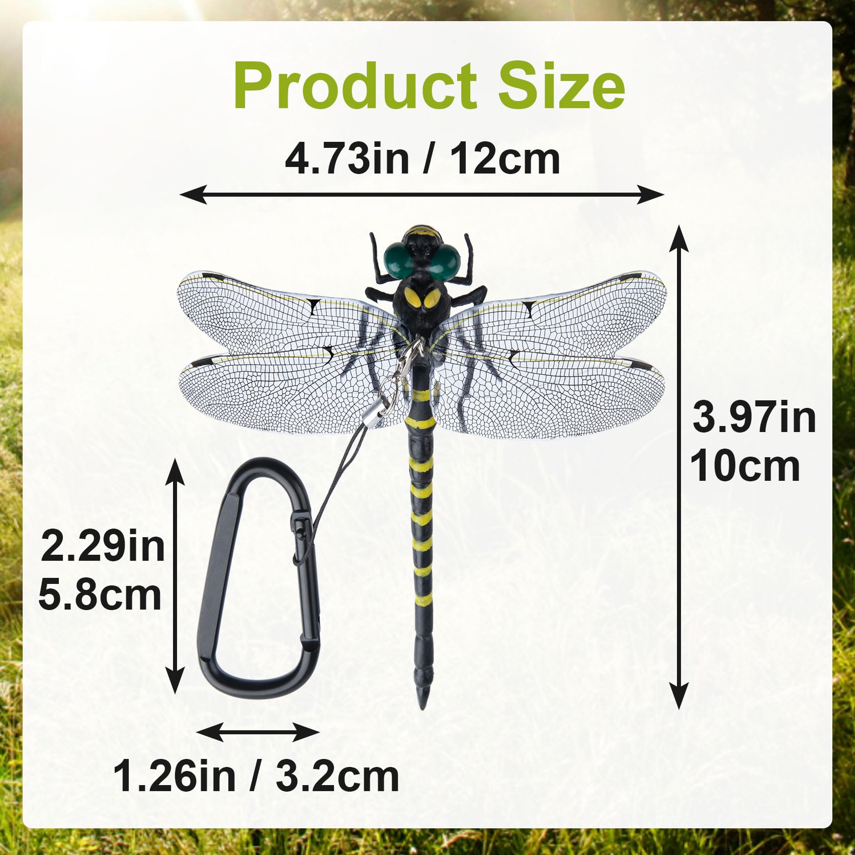 CustomyLife Dragonfly Hat Clip, Dragon Fly Clips for Bugs Fake Realistic Artificial Dragonflies Fly Repelling Supplies for Indoor Outdoor Yard Garden Stakes Decor Craft Black