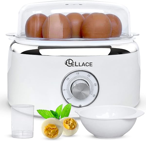 LELLACE Cocedor de huevos 7 huevos acero inoxidable