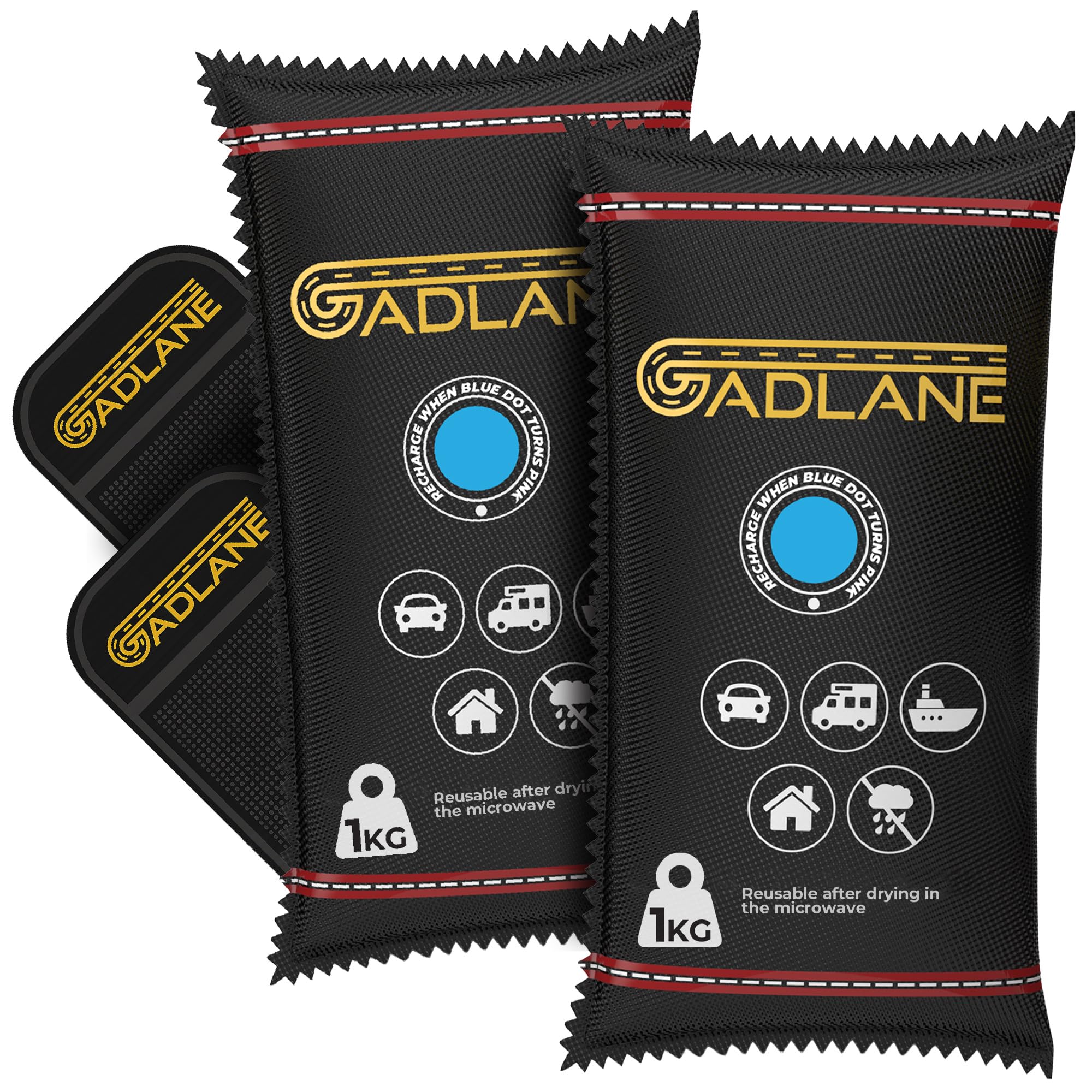 GADLANE X-Large Reusable Car Dehumidifier 1KG 2 Pack Car Moisture Absorber