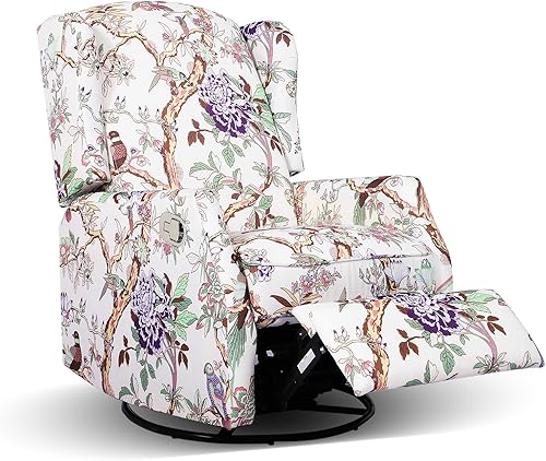 Silla reclinable giratoria, silla reclinable giratoria manual, silla reclinable giratoria con respaldo alado, asiento individual giratorio de 360