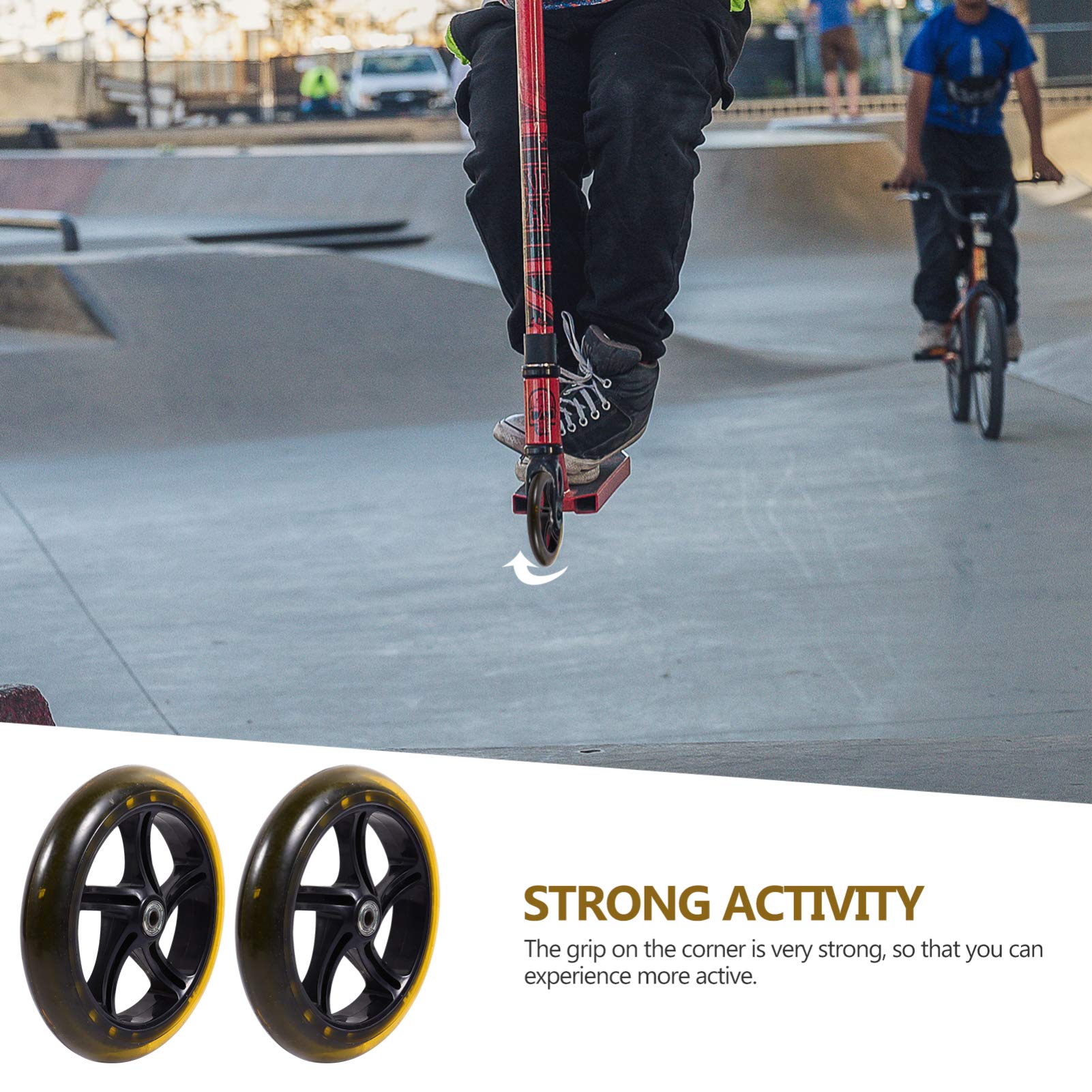 VICASKY E 2 Pièces Roues De Planche à roulettes Noir Scooter Accessoires De Scooter Roue De Électrique s 180mm Rouleau EZ Enfant La Rayon De Miel