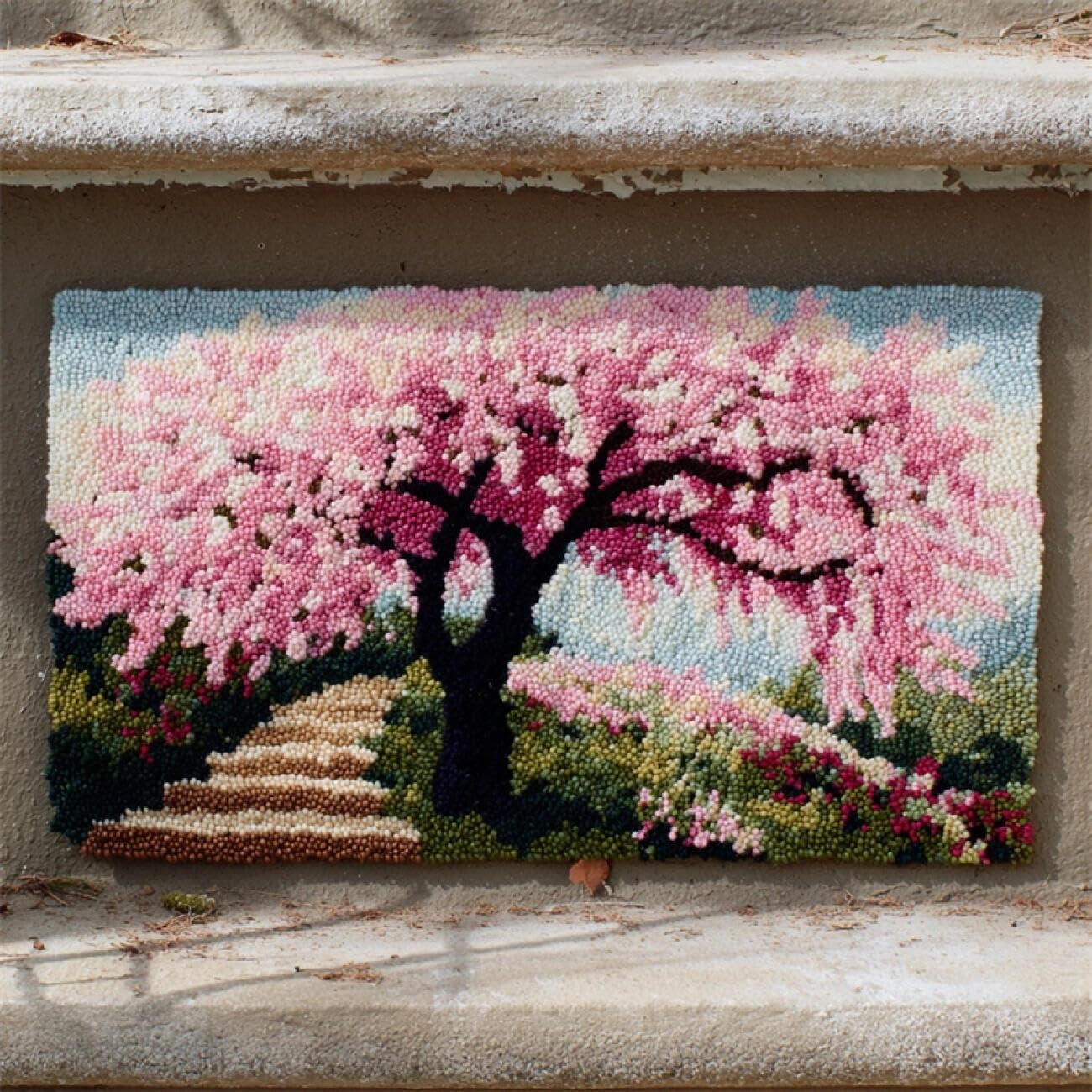 AMBATTERY Latch Hook Kits Carpet Anime Flower Tree 90x120cm