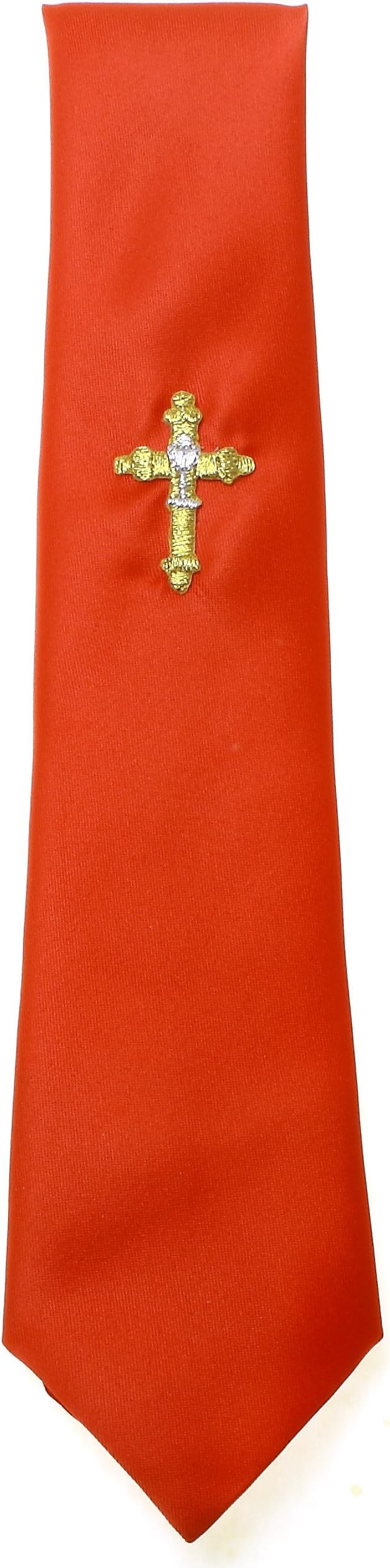 First Holy Communion Tie Red With a Gold Cross & Silver Chalice