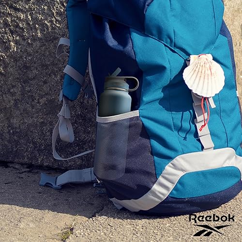 Miniatura 6 de Reebok Botella de agua de acero inoxidable con popote y diseño atlético, botellas de agua aisladas de 32 onzas, botella de agua deportiva aislada al