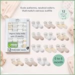 Mother's Choice Organic Cotton Baby Socks 0–6 Months, 12 Pairs Newborn & Infant Socks Soft Hypoallergenic Breathable Gentle On Delicate Skin Stretch Fit Comfortable Daily Essentials For Little Ones