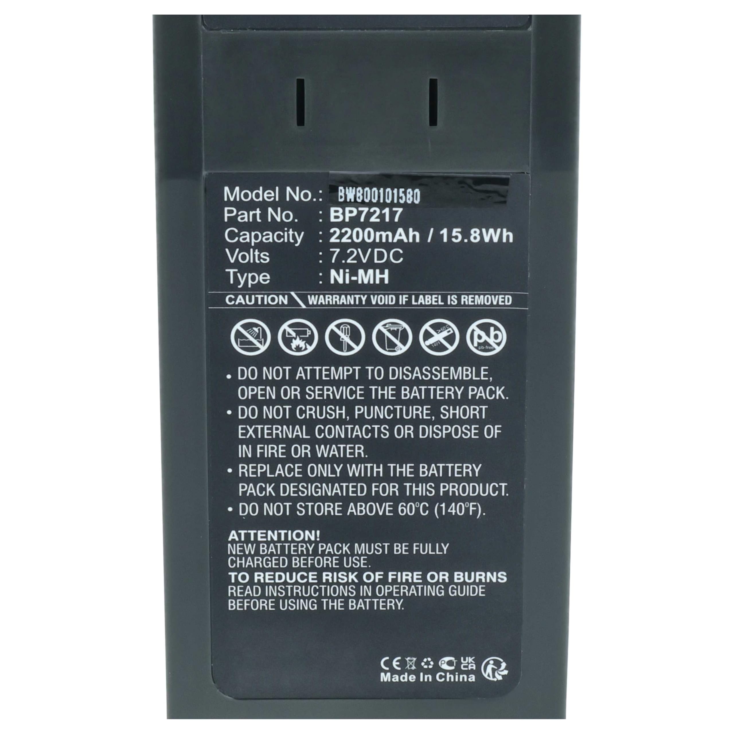 vhbw Akku Ersatz für Fluke BP7217 für Oszilloskop, Messgerät (2200 mAh, 7,2 V, NiMH)