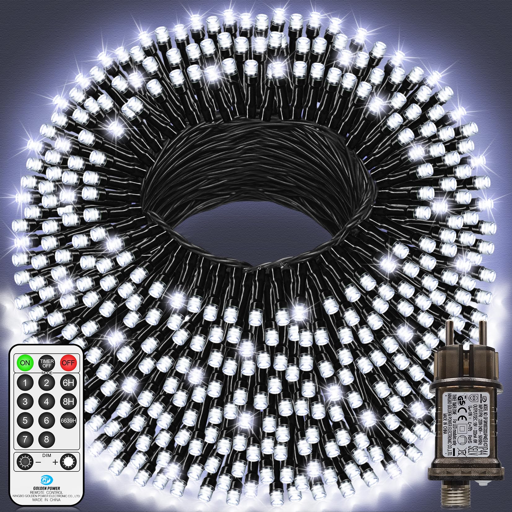 42m 1400 LED Lichterkette Außen Weiß Lichterkette Outdoor Wasserdicht 8 Modi mit Fernbedienung und Timer, Lichterkette Innen für Party Hochzeit Ostern Garten Balkon Weihnachtsbaum deko