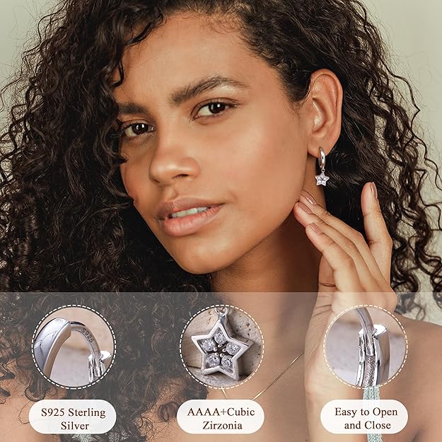 Orecchini A Cerchio E Huggies In Argento Sterling RKC 925 Argento Sterling Cerchi Huggies Orecchino Orecchino Da Donna Oro Giallo 14k Su Peso 3 20 Altezza 20 00mm - Foto 5