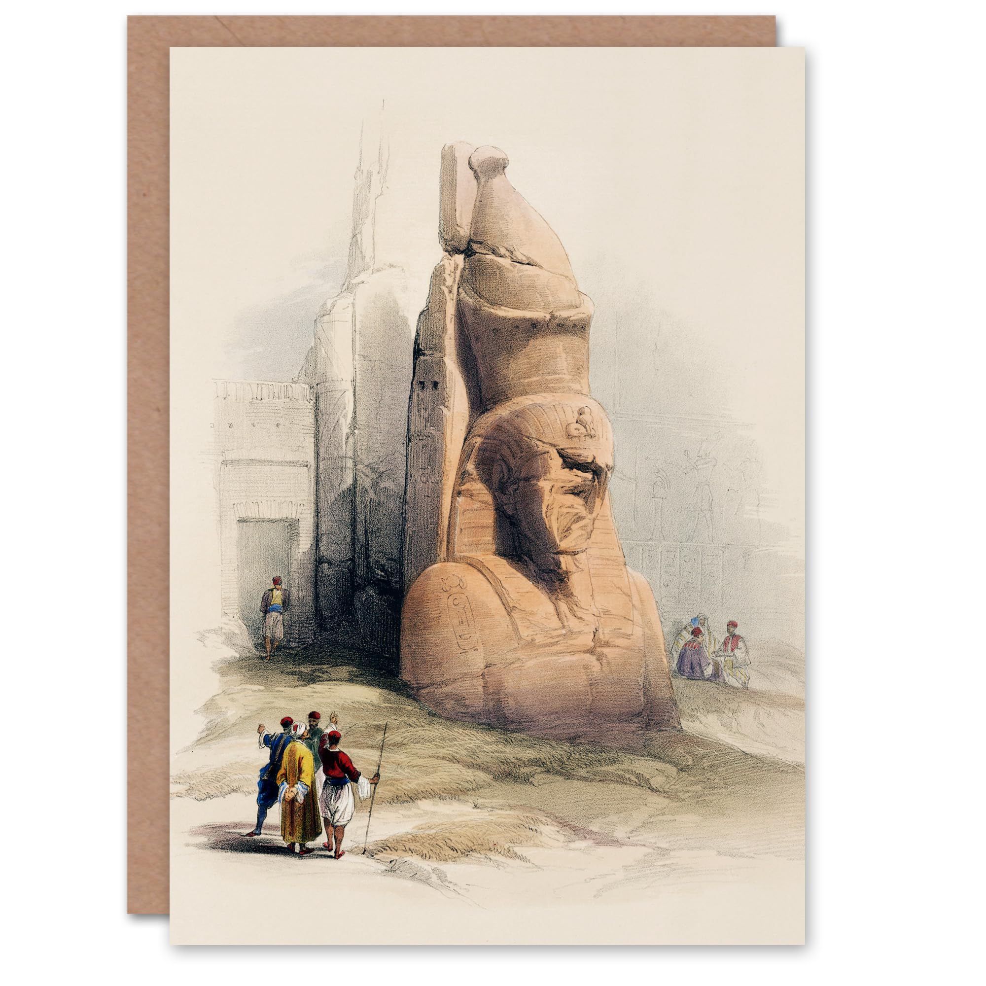 Artery8 David Roberts Art Card Luxor Temple Ramses II Statue